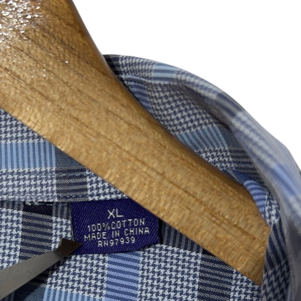 Alan Flusser Mens Plaid Button Down Shirt Size XL - Picture 4 of 4